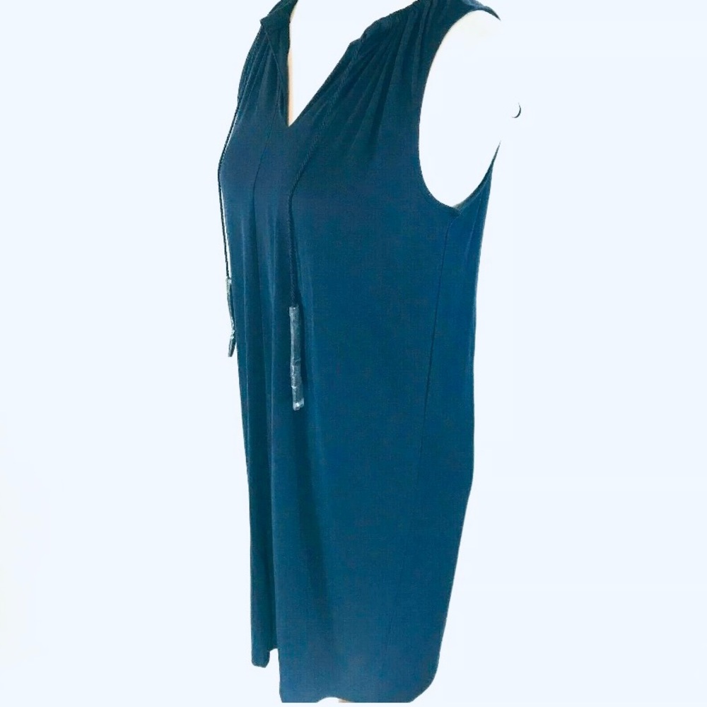 NWT Michael Kors Sleeveless Dress Navy Tie Front
